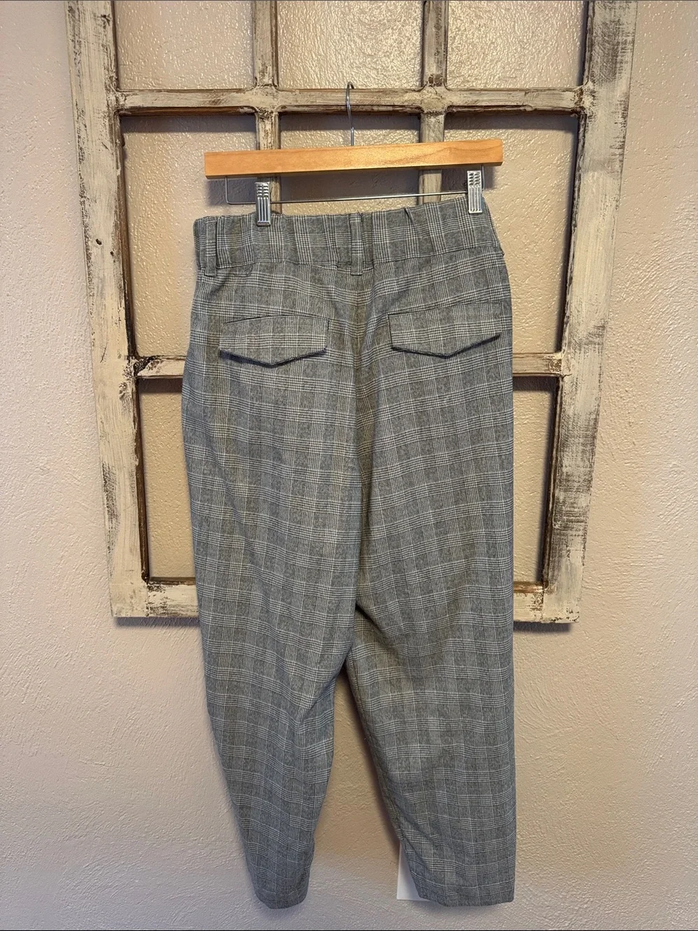 a new day Women's Gray Plaid Dress Trousers